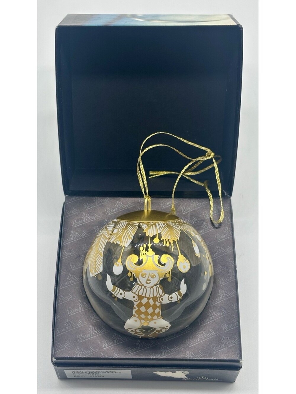 Rosenthal Icarus Bjorn Wiinblad Santa Claus Glass Ornament 20491 Boxed 3” VTG
